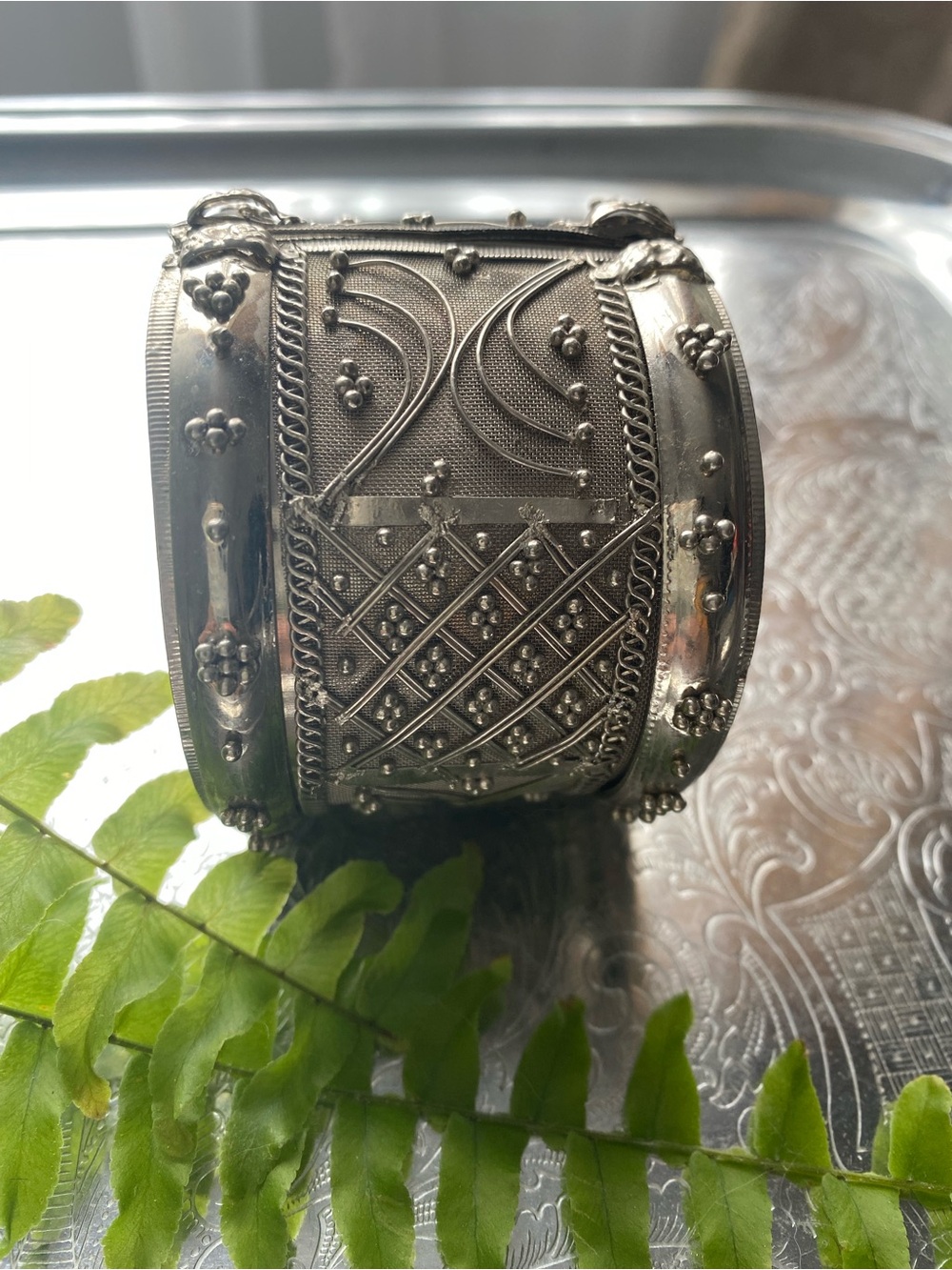 Boho Silver-ToneCuff Bracelet